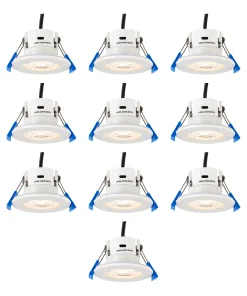Saxby 113639 ShieldECO 3CCT 10 Pack IP65 5W Matt white paint & clear acrylic 5W LED module (SMD 2835 CCT) CCT