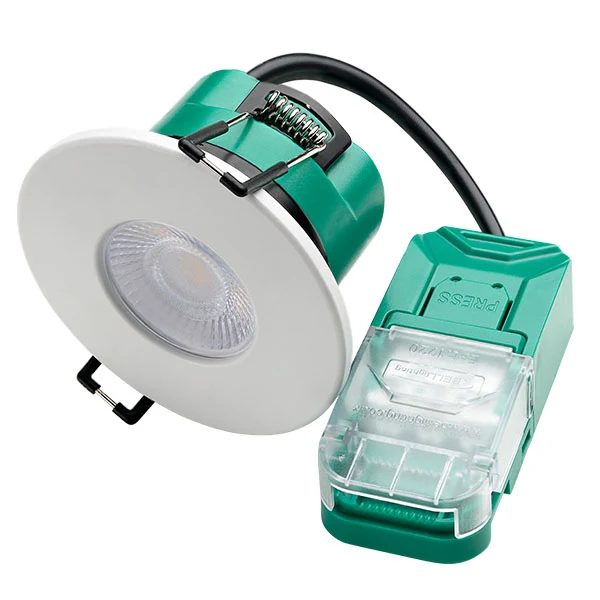BELL 11377 4/6W Firestay Duo LED CCT Wattage Switchable Fixed Downlight - (11370) Contractor Pack (x10) - Includes White Bezel