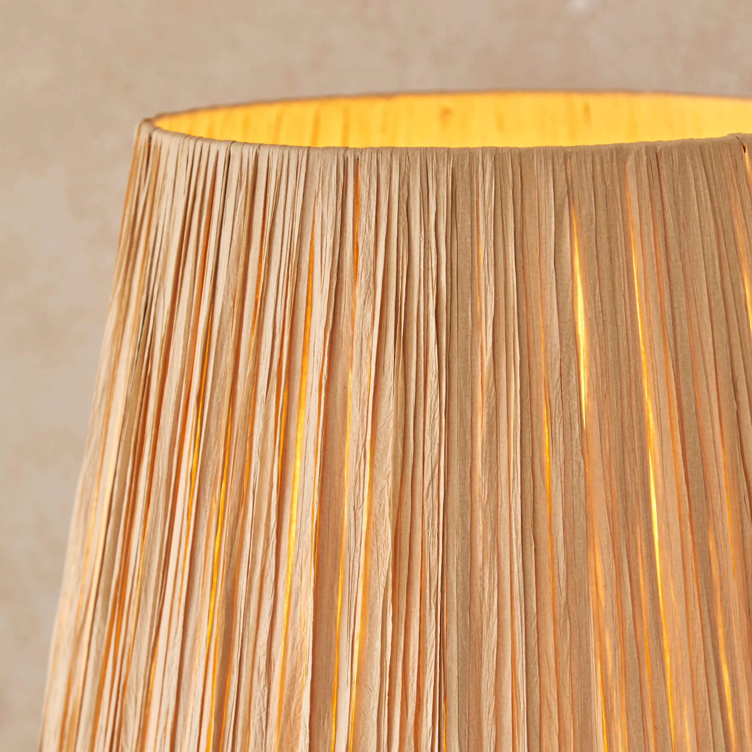 Endon 114224 Wriggle Floor Brushed aged brass plate & natural raffia 10W LED E27 (Required) - Image 7