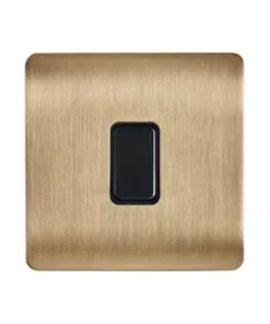 Forum KN-46049 Kinetic 1 Gang Satin Brass Decorative Cover with Black Switch Dimmable