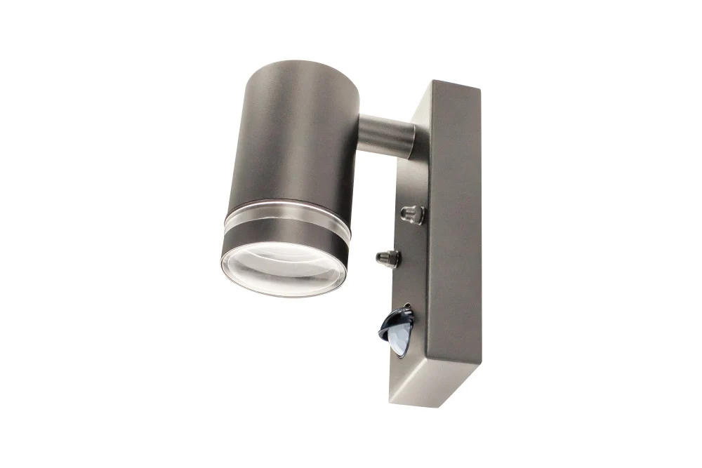 Integral ILDED061 Outdoor Stainless Steel Down GU10 IP54 Wall Light with PIR Anthracite Grey - Image 4