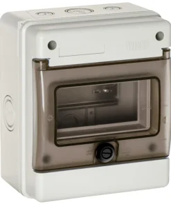 Alternative view of Wiska INDUBOX 1306BR/W 6 Way IP65 Weatherproof Consumer Unit Enclosure, Light Grey