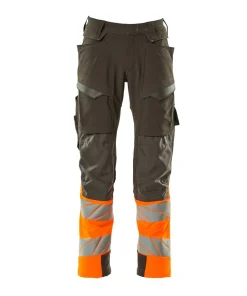 Alternative view of Mascot Accelerate Safe Trousers with Kneepad Pockets - Dark Anthracite/Hi-Vis Orange