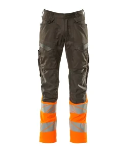 Mascot Accelerate Safe Trousers with Kneepad Pockets - Dark Anthracite/Hi-Vis Orange