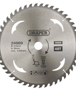 Alternative view of Draper Tools TCT Circular Saw Blade For Wood, 315 x 30mm, 48T