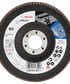 Bosch Professional Flap Disc X571 - Best for Metal (D=125mm, G=60, Angled)