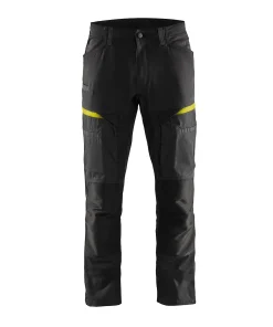 Blaklader Service Trousers with Stretch 1456 - Black/Hi-Vis Yellow
