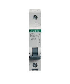 Crabtree 6HSL16D Loadstar 16A Single Pole D Curve 10kA MCB