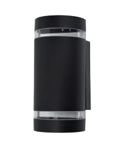 Lutec 5604023012 FOCUS IP44 GU10 Outdoor Up/Down Wall Light with Photocell - Matt Black (Lamp Not Included)