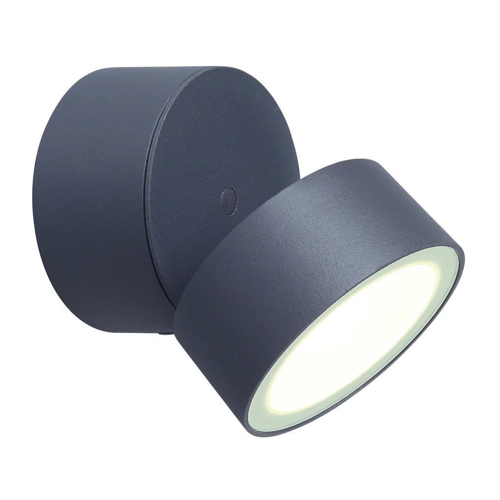 Lutec 5626001118 TRUMPET 9.5W IP54 LED Outdoor Adjustable Wall Light 4000K - Dark Grey