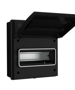 LIVE Electrical AGU0865/B 8 Way IP65 Weatherproof Black Metal Garage Unit Empty Enclosure