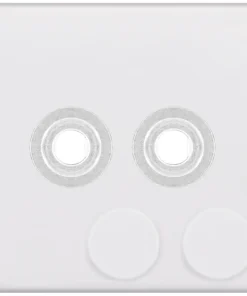 Selectric 5MPLUS-971 5M-PLUS Screwless 2 Gang Empty Dimmer Plate with Knobs - Matt White