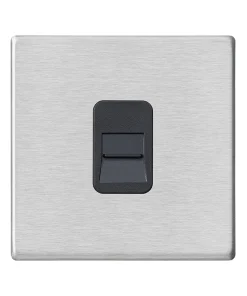 Alternative view of Hamilton 7G24TCSB Hartland G2 Screwless 1G Slave Telephone Socket Outlet - Satin Stainless, Black Insert