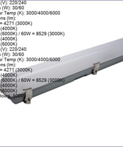 B10277 | BELL 30/60W DURA WATTAGE SWITCHABLE LED ANTI CORROSIVE BATTEN CCT 1800mm (6ft)