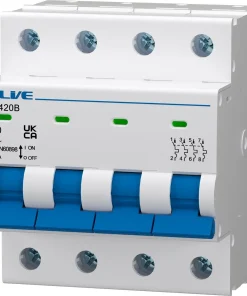 LIVE Electrical CA410B 4 Pole 10A B Curve 6kA MCB