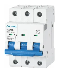 LIVE Electrical CB350D Triple Pole 50A D Curve 10kA MCB