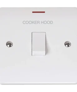 Click Mode CMA2623-CH White Moulded 20A Double Pole Switch with LED - Cooker Hood Etching