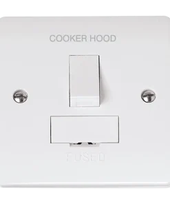 Click Mode CMA651-CH White Moulded 13A DP Switched Fused Connection Unit - Cooker Hood Etching