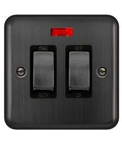 Alternative view of Click Deco Plus DPBZ024BK 20A DP Sink/Bath Plate Switch + Neon - Matt Bronze (Black)