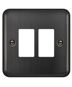 Alternative view of Click Deco Plus DPBZ20402 2 Gang GridPro Frontplate - Matt Bronze