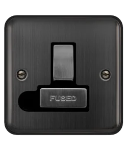 Click Deco Plus DPBZ551BK 13A Ingot DP Switched Fused Spur + Flex Outlet - Matt Bronze (Black)