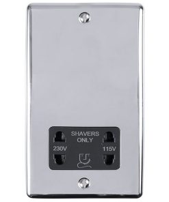 Alternative view of EUROLITE ENHANCE DECORATIVE POLISHED CHROME SHAVER SOCKET WITH BLACK TRIM