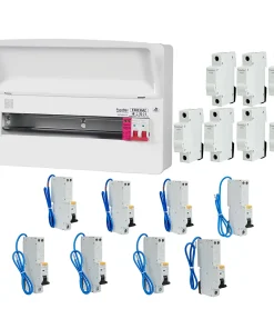FuseBox F3015MZ 15 Way T2 SPD Consumer Unit + 8 Type A RCBOs & 7x FREE DIN Rail Blanks