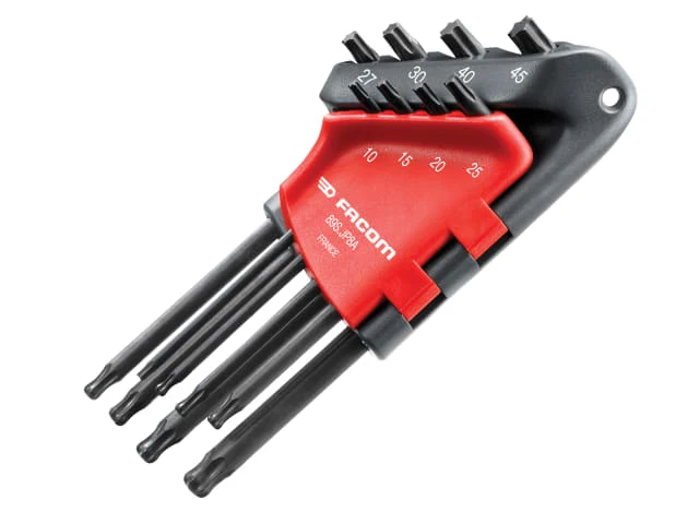 Facom Long Metric Head TORX Hex Key Set of 8 (TX10-TX45) - Image 2
