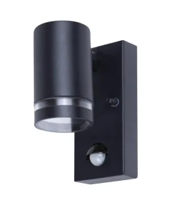 Integral ILDED045 Outdoor Stainless Steel Down GU10 IP54 Wall Light with PIR Black