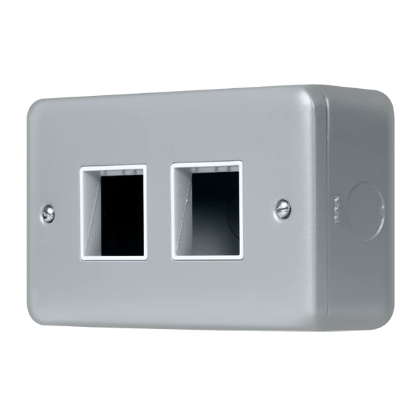 Click MCP404 Metal Clad Pro 2 Gang MiniGrid Plate - 2+2 Aperture