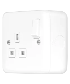 Alternative view of Click MCP535PW Metal Clad Pro 13A 1 Gang Double Pole Safety Shutter Switched Socket Outlet - Polar White