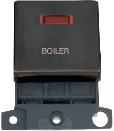 Click MiniGrid MD023BZ-BL 20A DP Ingot Switch Module + Neon "Boiler" - Matt Bronze