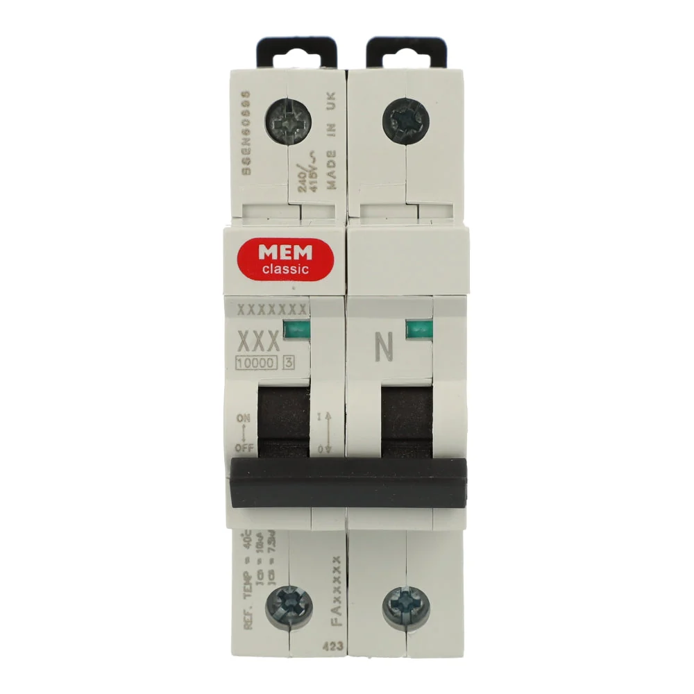 MEM Eaton MBH102N Memshield 2 2A 10kA Type B SPSN MCB - Image 2