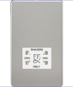 Alternative view of MLSF8900BCW | KNIGHTSBRIDGE DUAL VOLTAGE SHAVER SOCKET BRUSHED CHROME WITH WHITE INSERT