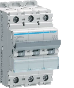 Hager NDN340A 40A Triple Pole 3 Module D Curve 10kA/15kA MCB