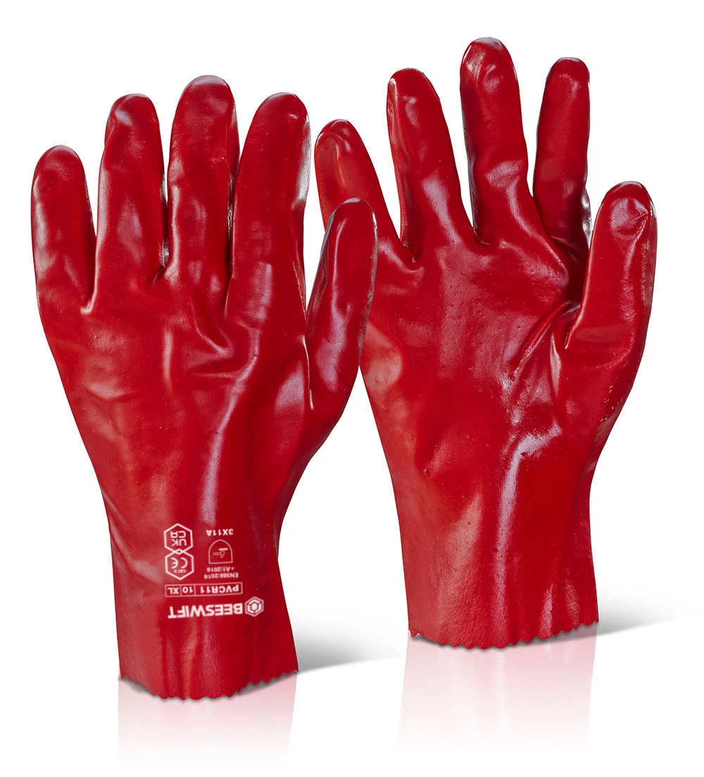 Beeswift Pvc Gauntlet Red 11" - Image 2
