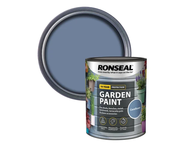 Ronseal Garden Paint Cornflower 750ml - Image 3