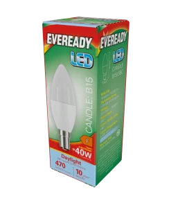 Eveready S13613 B15 SBS Candle LED Bulb Opal 4.9W 470lm Daylight 6500K