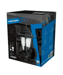 Powermaster S5895 IP44 6 Sided Lantern - Black
