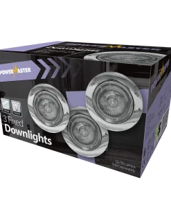 Powermaster S6325 Indoor Fixed Downlight - Chrome (3 Pack)