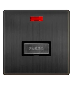 Click Definity Complete SFBZ753BK 13A Ingot Fused Connection Unit With Neon - Matt Bronze Cover Plate - Black Insert