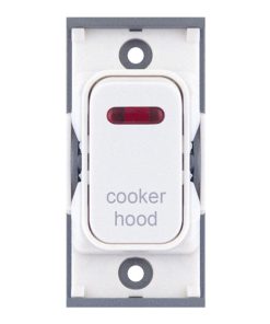 Alternative view of Selectric SGRID360-304 GRID360 20A DP Switch Module with Neon marked "cooker hood" - White Plastic, White Insert