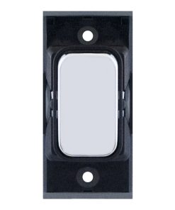 Selectric SGRID360-92 GRID360 20A SP 1 Way Switch Module - Polished Chrome, Black Insert
