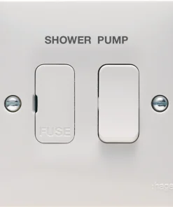 Alternative view of Hager WMSSU83/SHWRPUMP Sollysta White Moulded 13A Fused Connection Unit Switched Printed Shower Pump