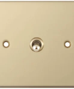 Selectric DSL878 5M 1 Gang 10A Intermediate Toggle Switch - Satin Brass, Black Insert