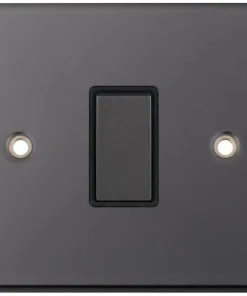 Selectric DSL401 5M 1 Gang 2 Way 10AX Plate Switch - Black Nickel, Black Insert