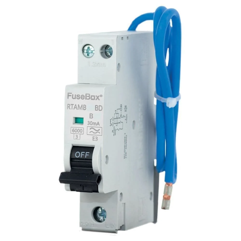 FuseBox RTAMB40BD 40A 1P+N (Switched) B Curve 30mA 6kA Type A Bi-Directional Mini RCBO - Image 2