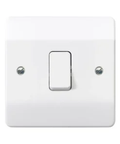 MK Logic Plus K4871WHI White Moulded 10A 1 Gang SP 2 Way Plate Switch