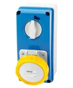 Alternative view of Gewiss GW66212N Vertical Fixed Interlocked Socket Outlet - With Bottom - Without Fuse-Holder Base - 2P+E 32A 100-130V - 50/60Hz 4H - IP67