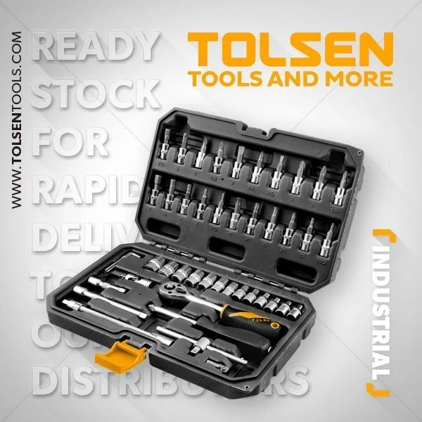 1/4 inch 46 Pcs Socket Set Tolsen Brand 15138 - Image 2